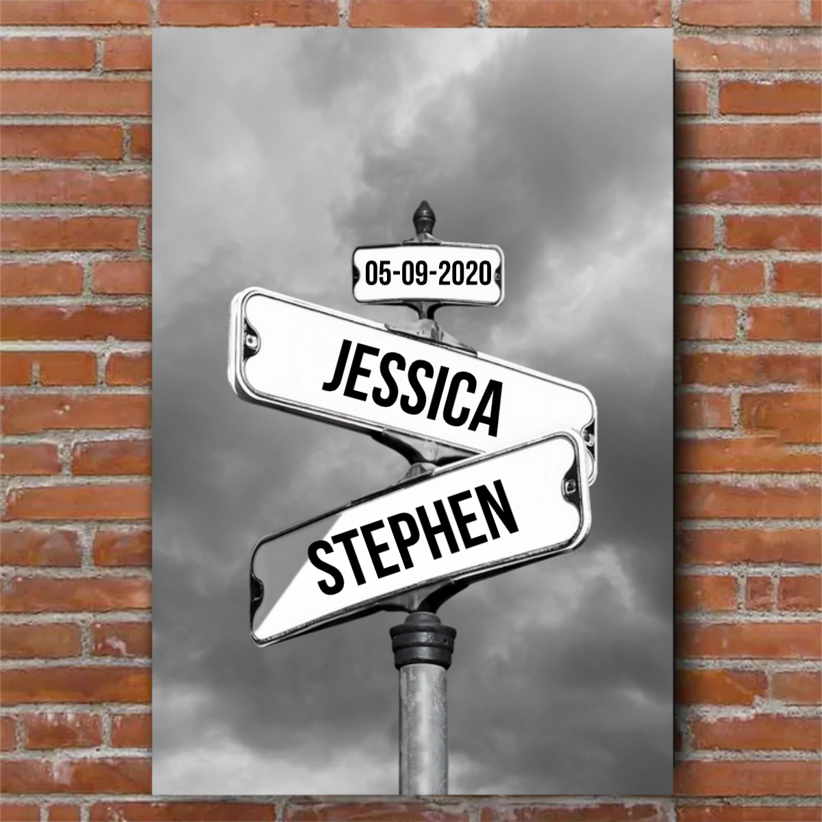 Personalized Poster Vintage Street Sign For Couples