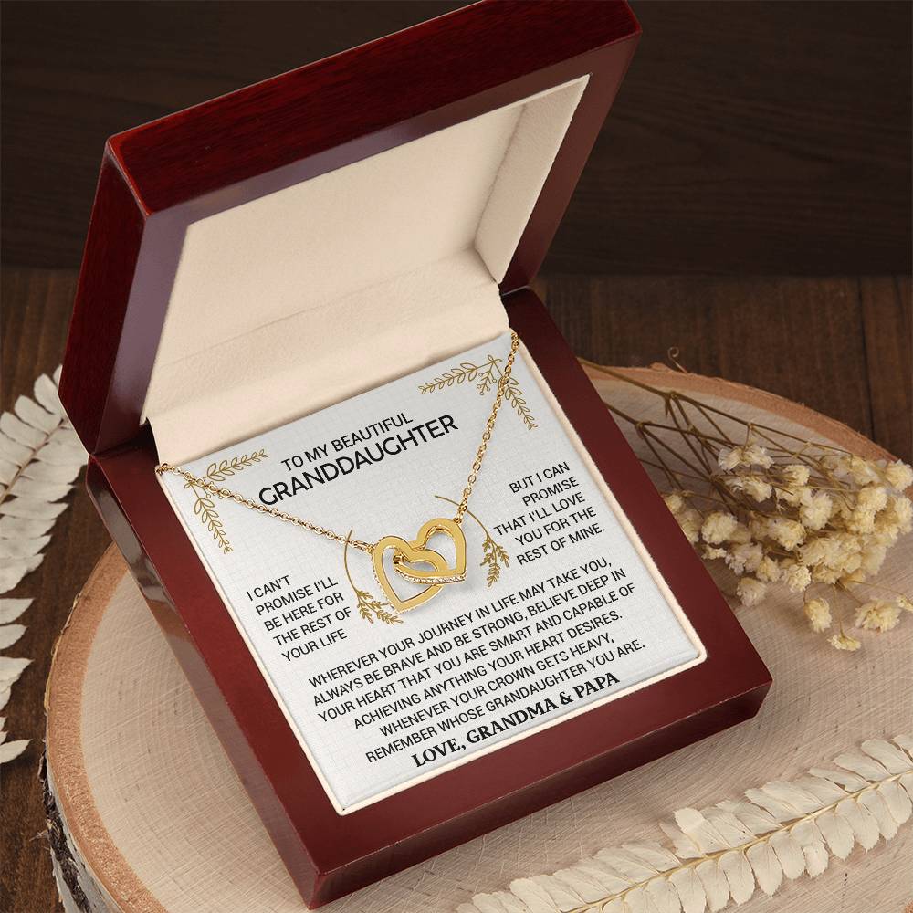 Gift for Granddaughter - Unbreakable Bond - Interlocking Hearts Necklace