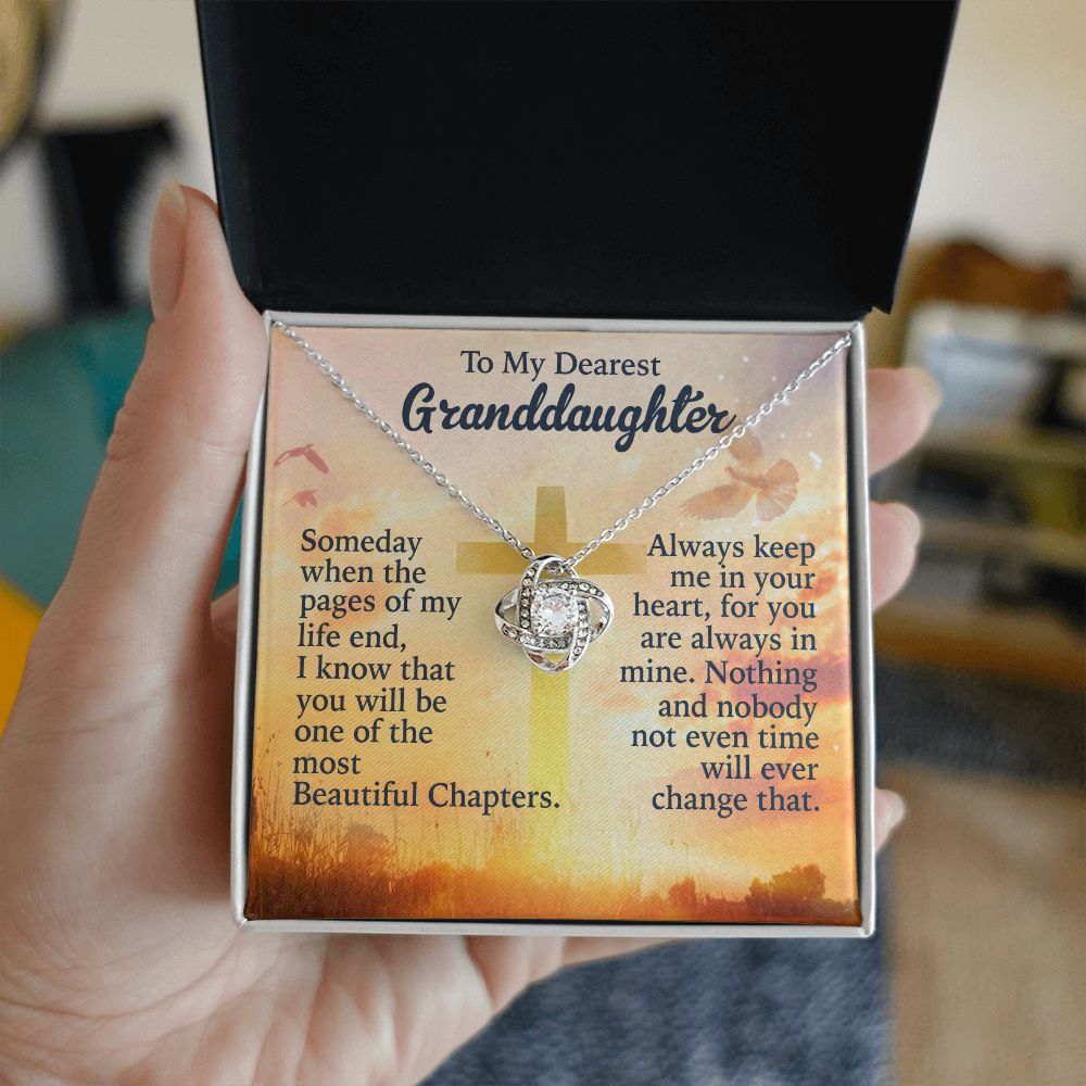 To My Dearest granddaughter - Keep Me In Your Heart - Love Knot Necklace