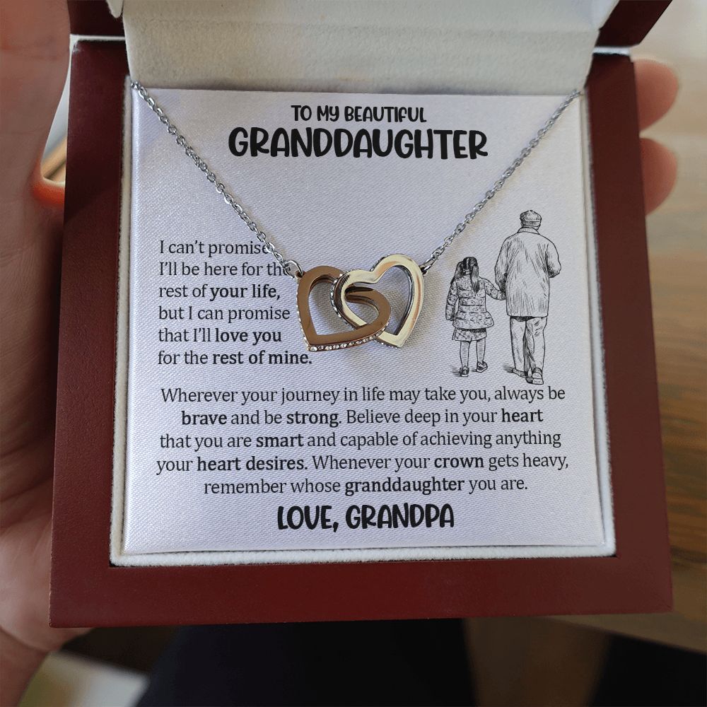 To My Granddaughter - Unbreakable Bond - Interlocking Necklace