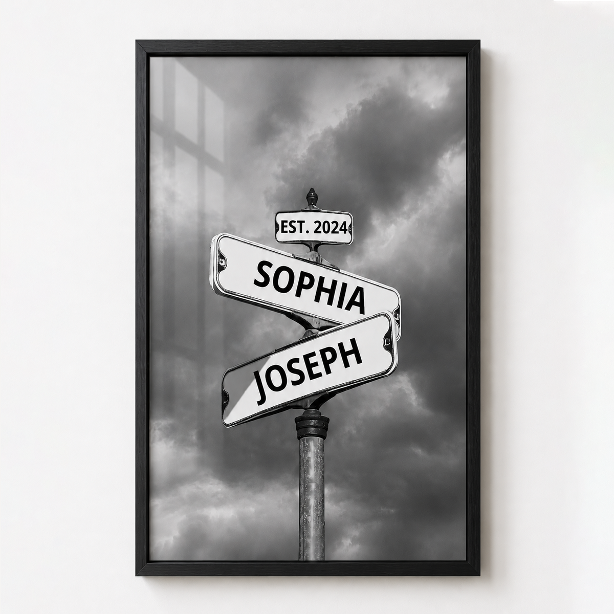 Personalized Poster Vintage Street Sign For Couples