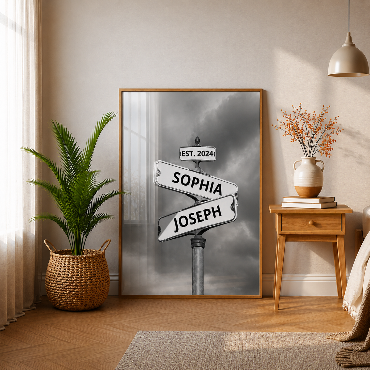 Personalized Poster Vintage Street Sign For Couples