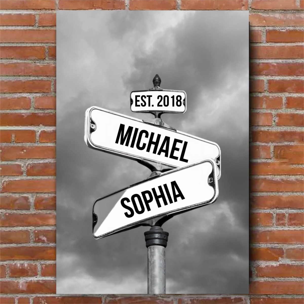 Personalized Poster Vintage Street Sign For Couples