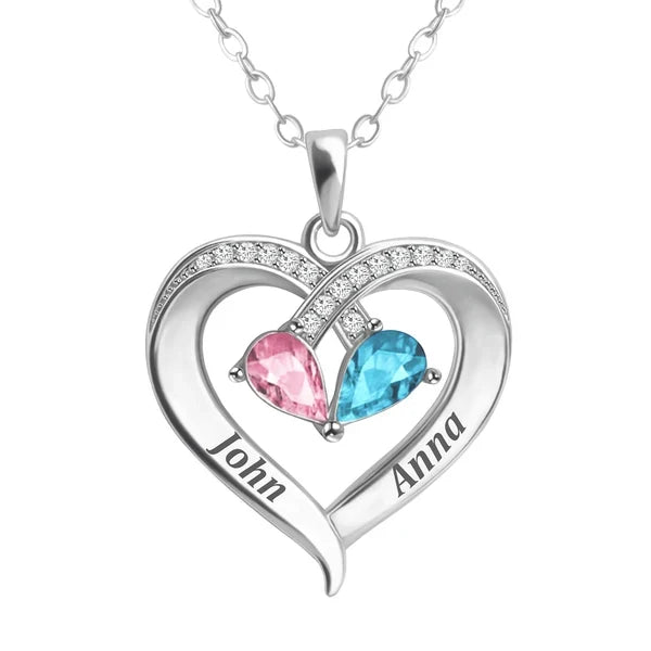 To My Wife – Birthstone Heart Necklace