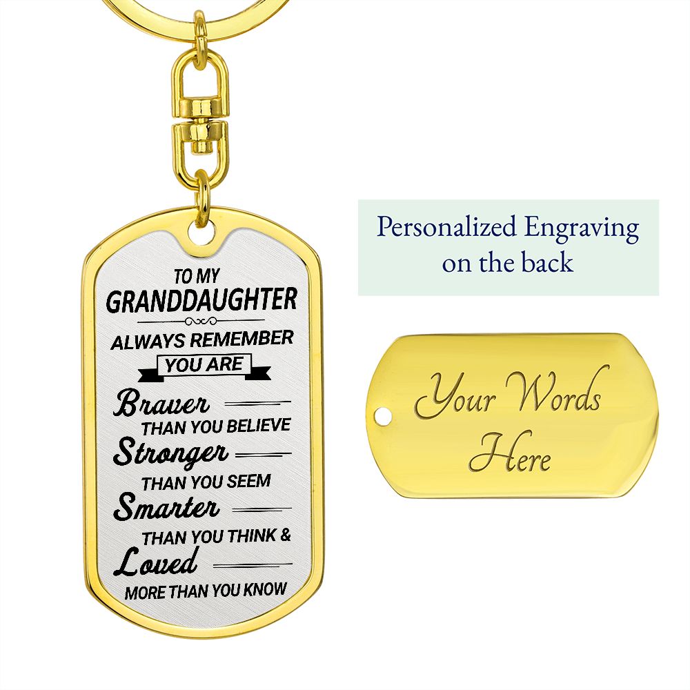 Granddaughter Keychain – God Bless Grandparents