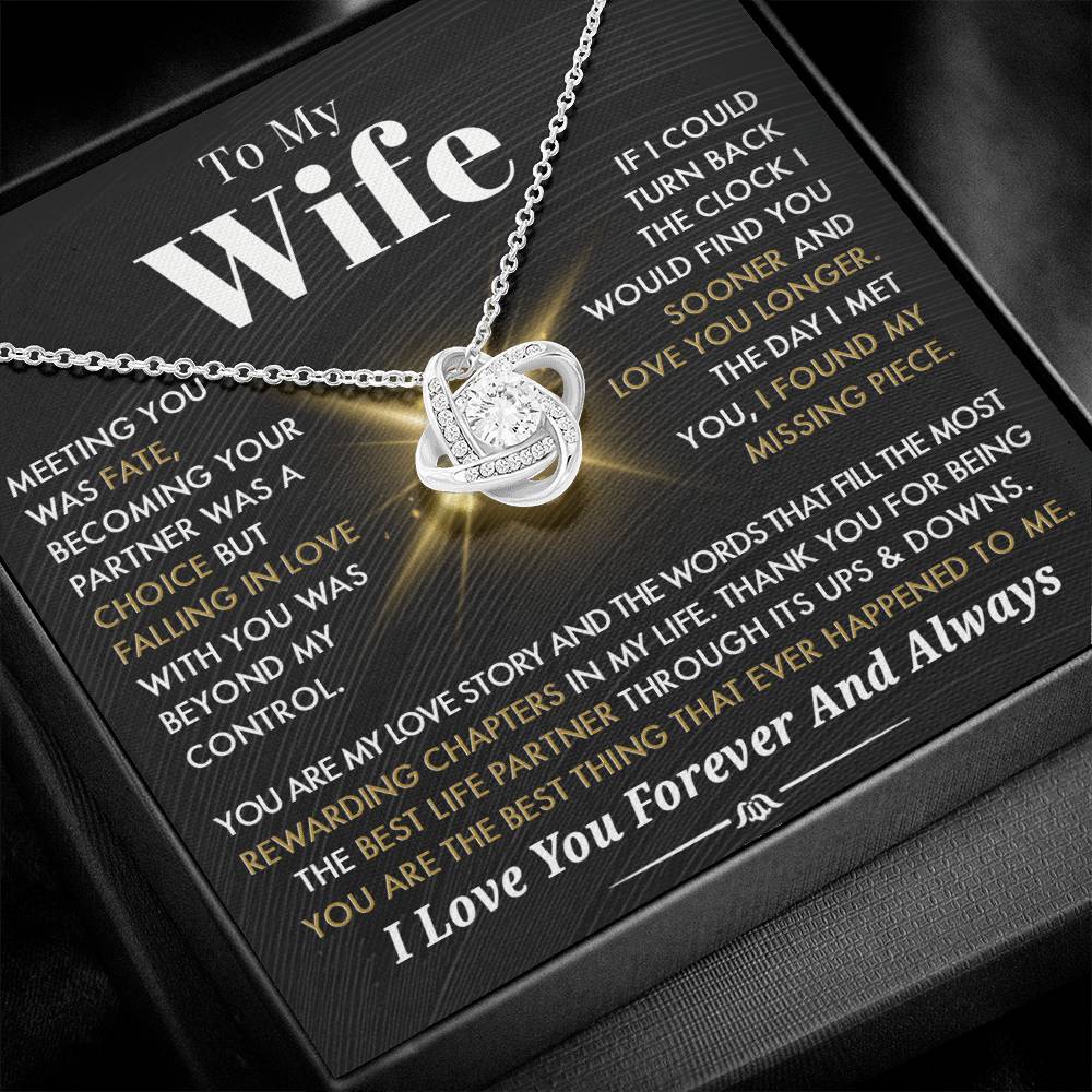 Gift For Wife 'You Are My Love Story" Love Knot Necklace