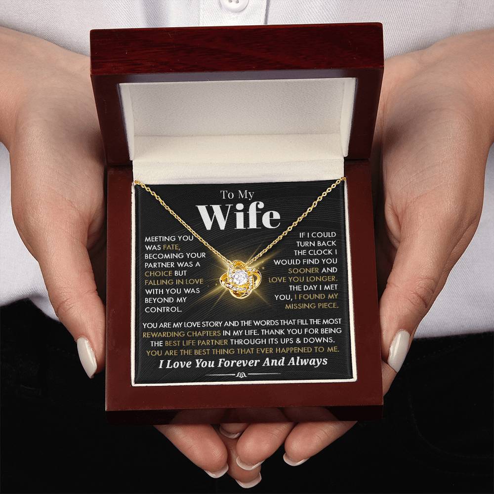 Gift For Wife 'You Are My Love Story" Love Knot Necklace