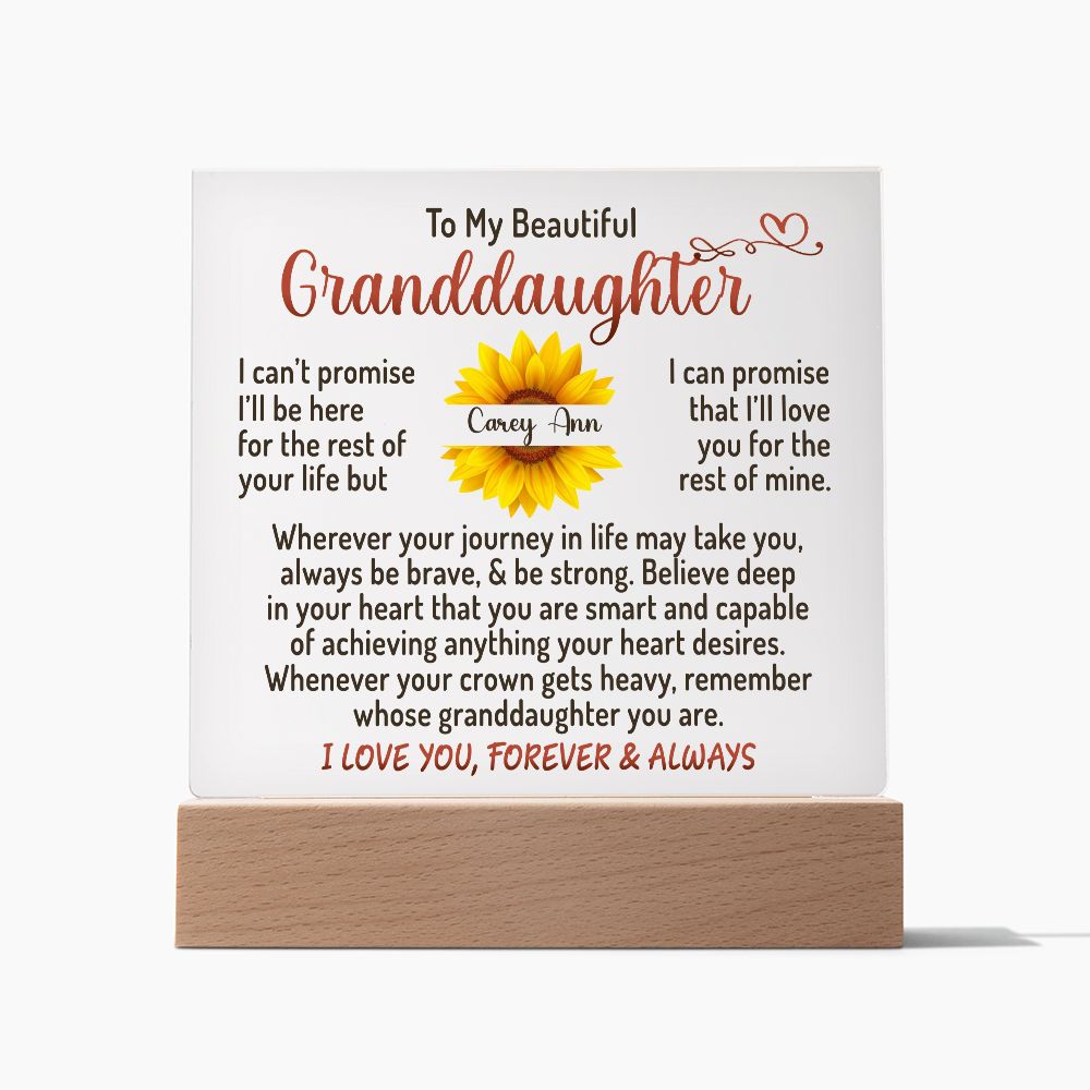 To My Beautiful Granddaughter - Acrylic Plaque #01 – God Bless Grandparents