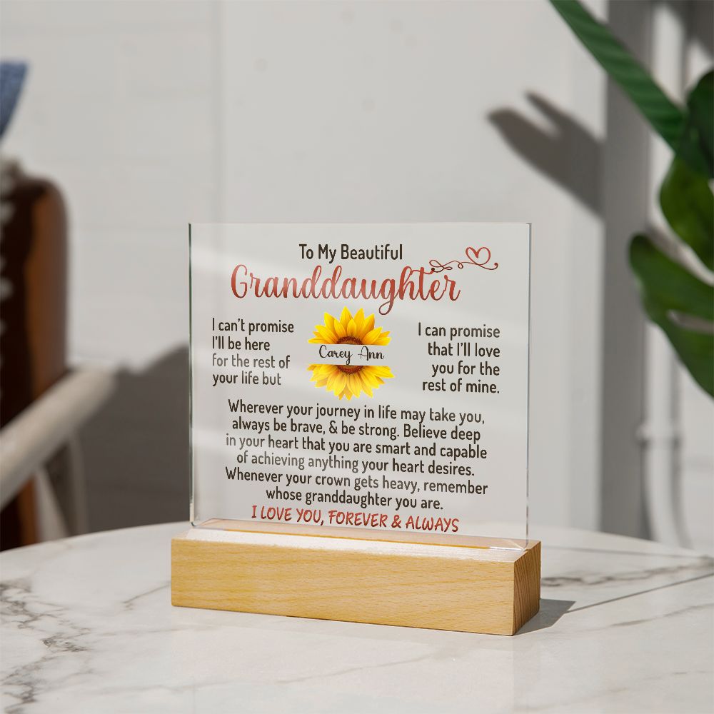 To My Beautiful Granddaughter - Acrylic Plaque #01