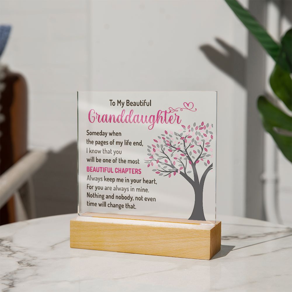 To My Beautiful Granddaughter - Acrylic Plaque #02