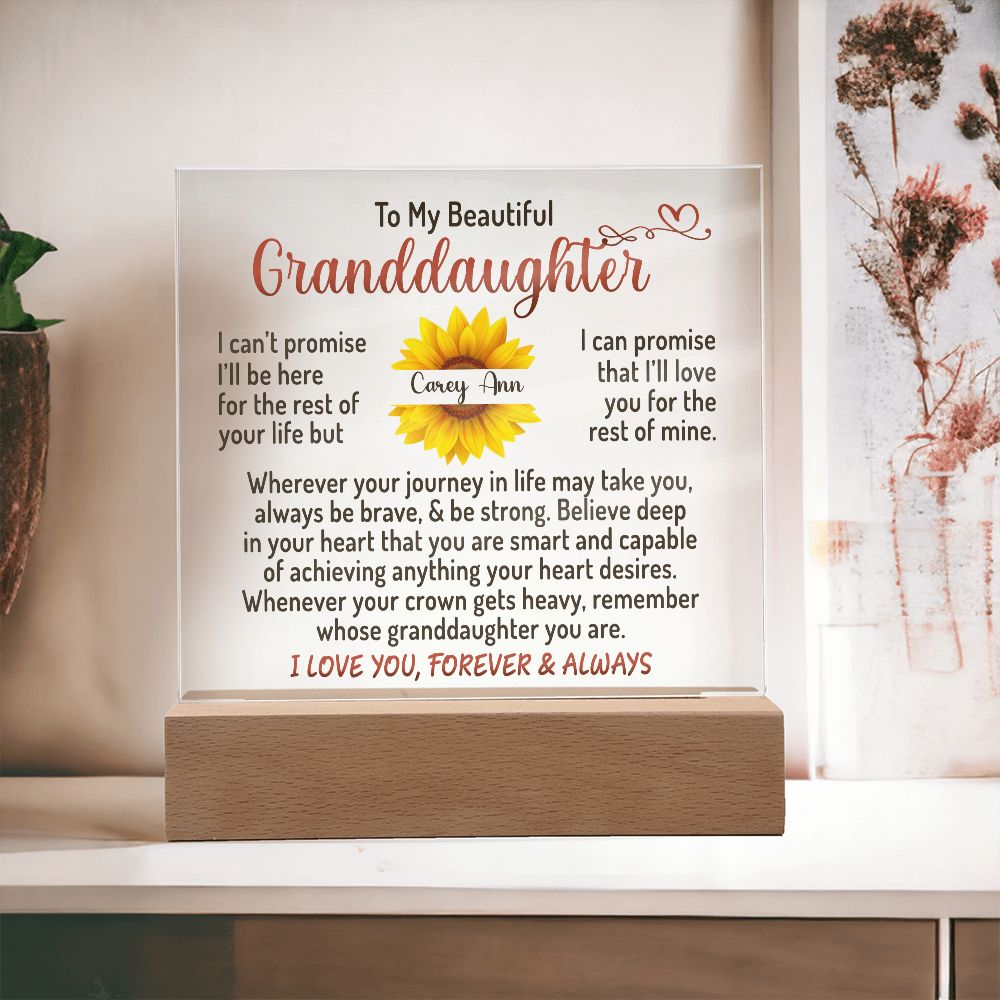 To My Beautiful Granddaughter - Acrylic Plaque #01