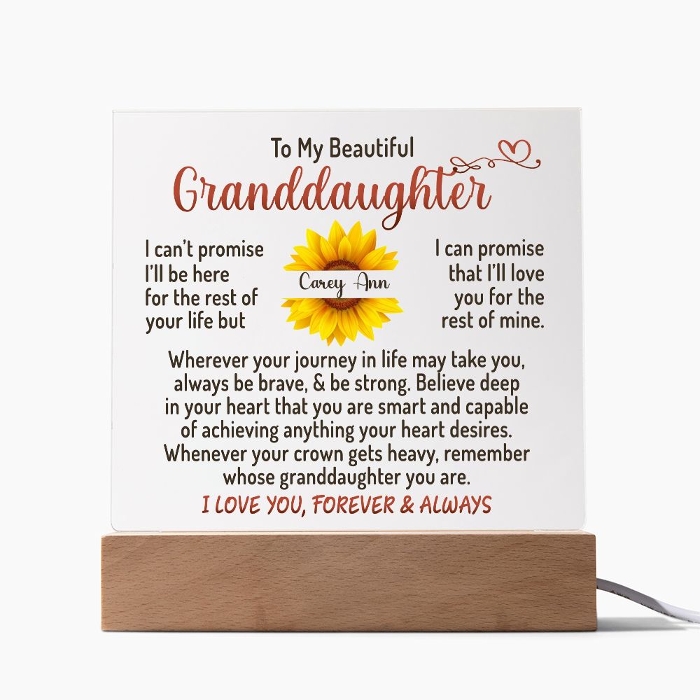 To My Beautiful Granddaughter - Acrylic Plaque #01