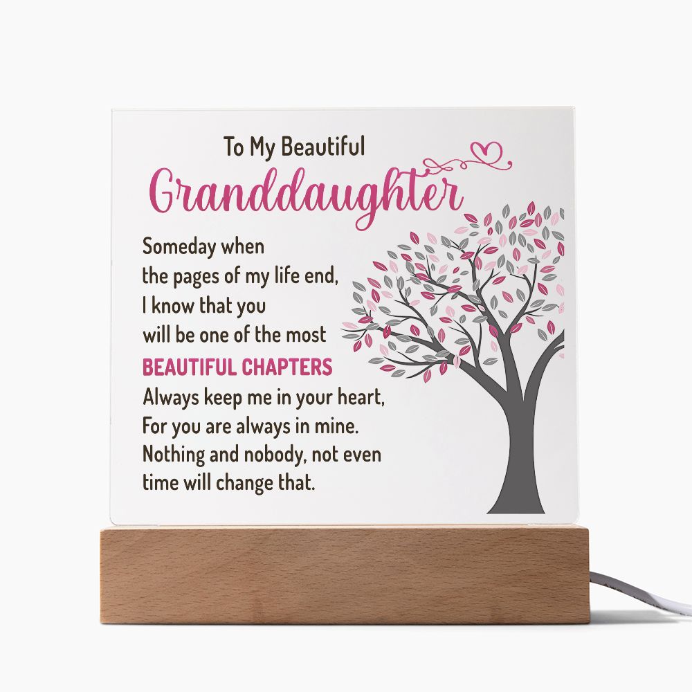 To My Beautiful Granddaughter - Acrylic Plaque #02