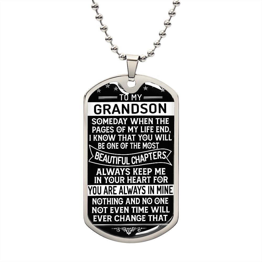 To My Grandson - Dog Tag Necklace