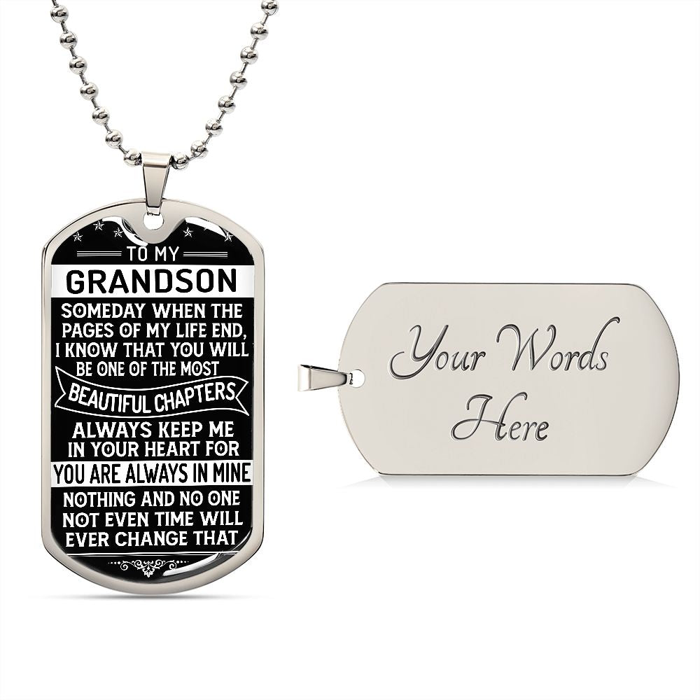 To My Grandson - Dog Tag Necklace