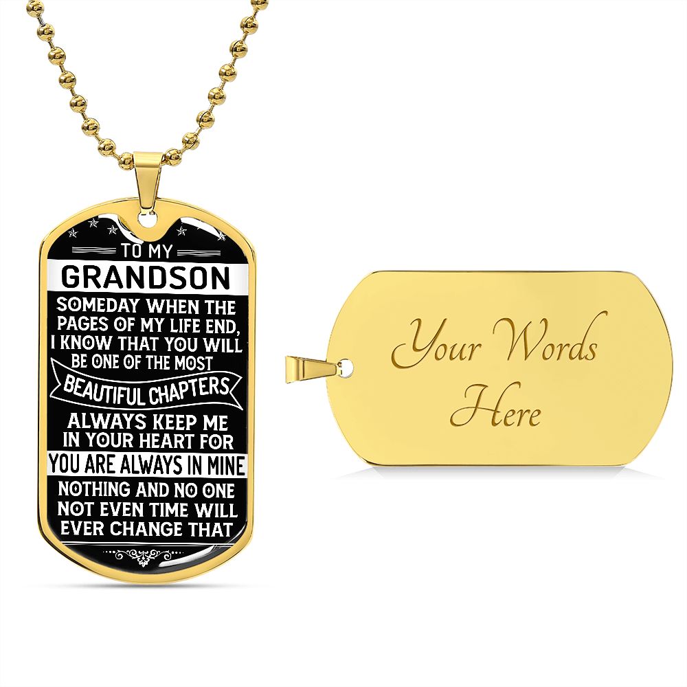 To My Grandson - Dog Tag Necklace