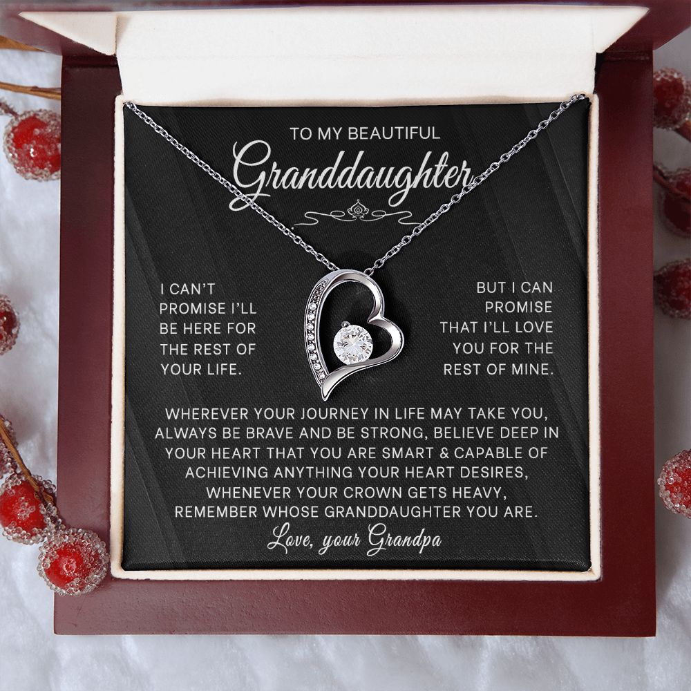 To My Granddaughter - Unbreakable Bond - Forever Love Necklace