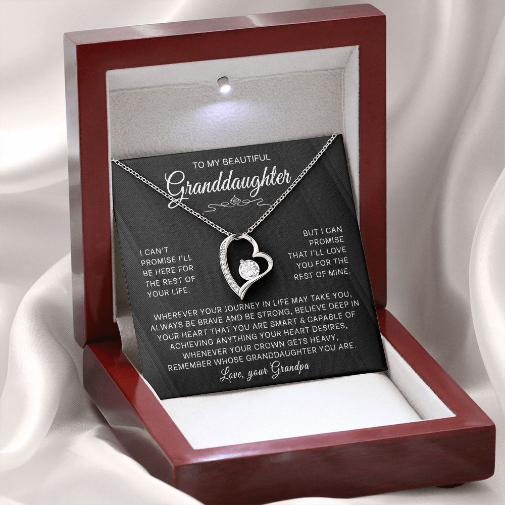 To My Granddaughter - Unbreakable Bond - Forever Love Necklace