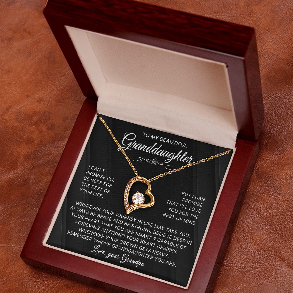 To My Granddaughter - Unbreakable Bond - Forever Love Necklace