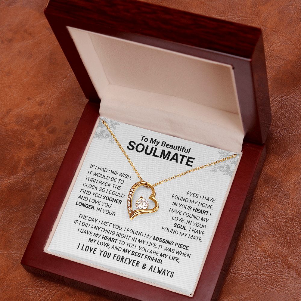 To My Beautiful Soulmate - In Your Eyes I Have Found My Home - Forever Love Necklace