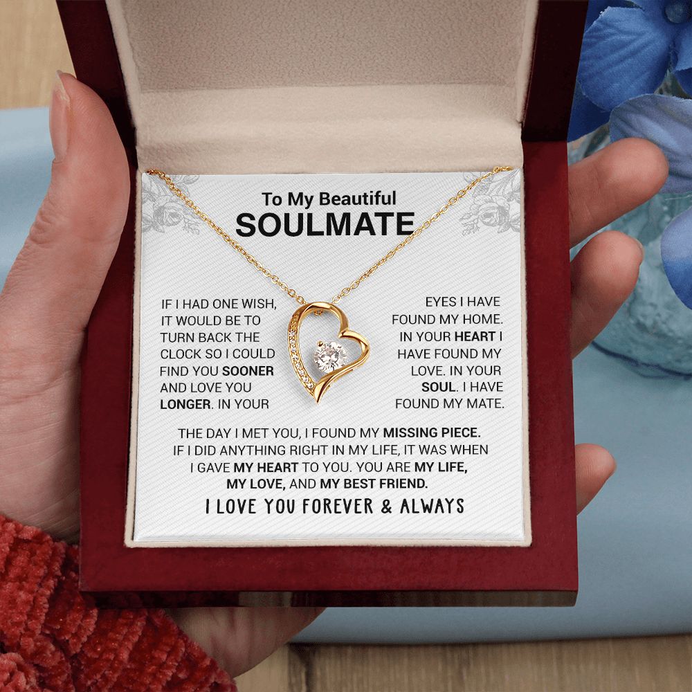 To My Beautiful Soulmate - In Your Eyes I Have Found My Home - Forever Love Necklace