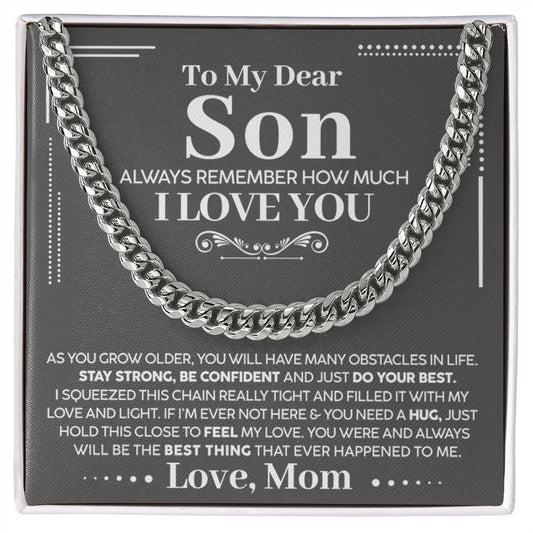 To My Dear Son - Always Remember How Much I Love You - Cuban Chain Necklace