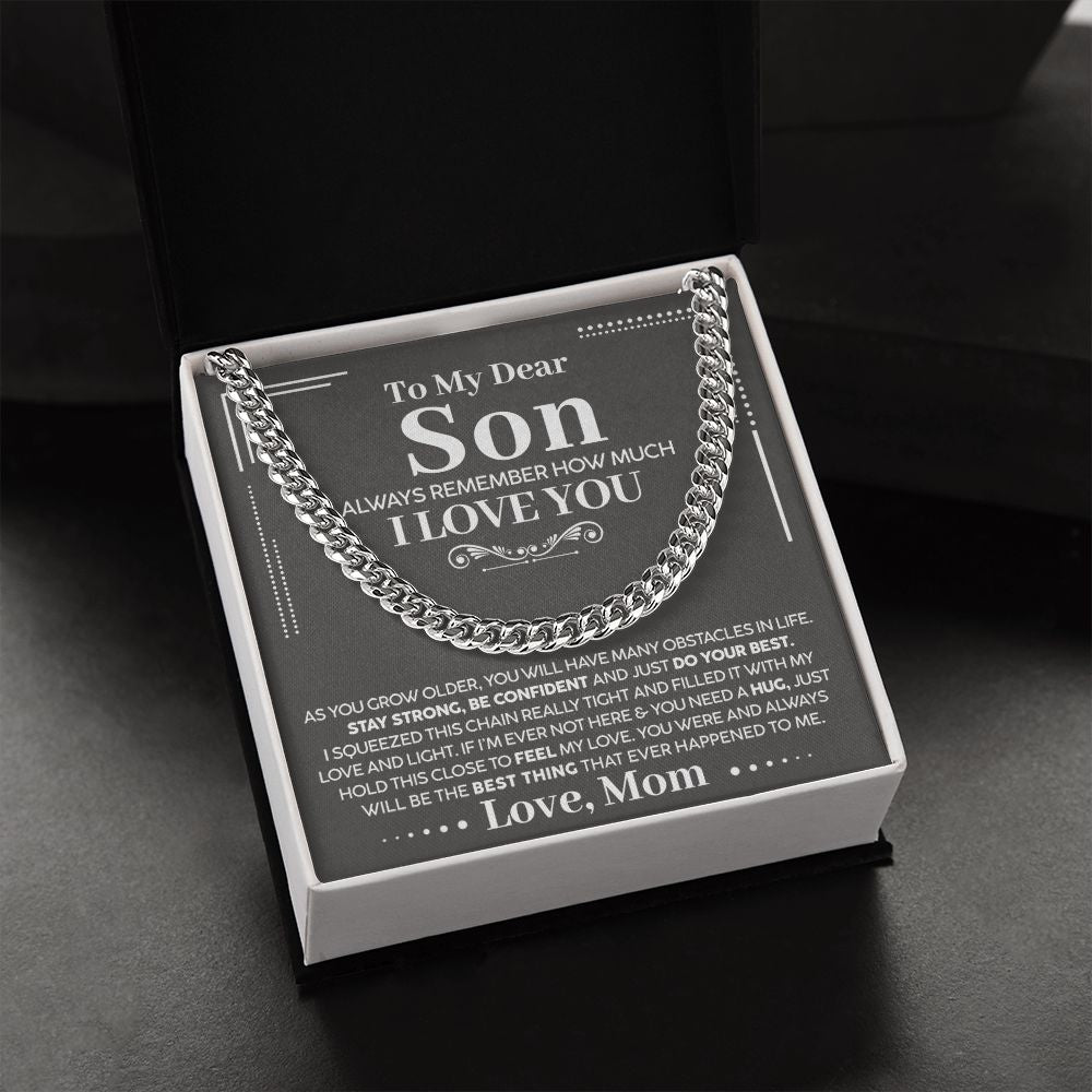 To My Dear Son - Always Remember How Much I Love You - Cuban Chain Necklace