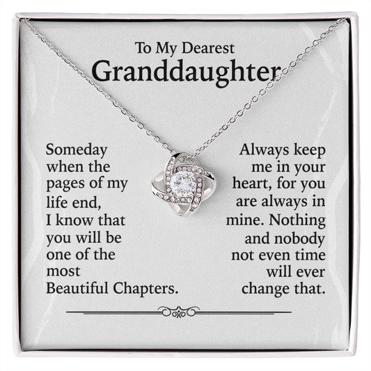 To My Dearest granddaughter - Keep Me In Your Heart - Love Knot Necklace