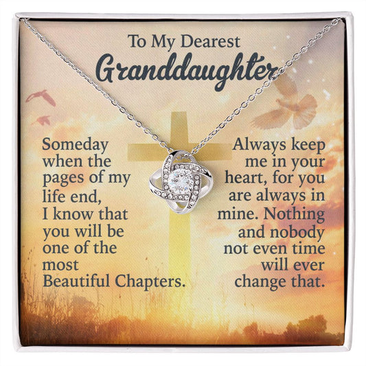 To My Dearest granddaughter - Keep Me In Your Heart - Love Knot Necklace