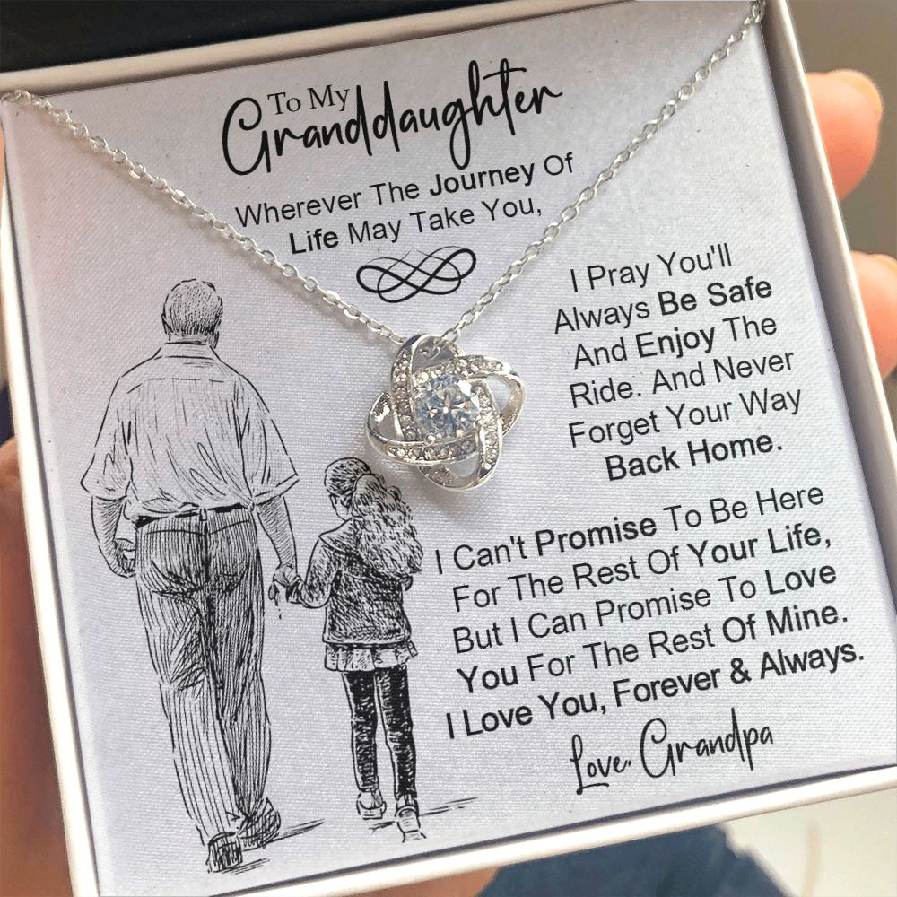 To My Granddaughter - Never Forget Your Way back Home - Love Knot Necklace