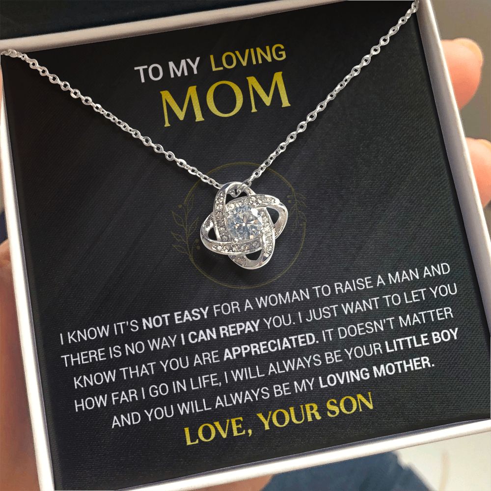 To My Mom - You Are Appreciated - Love Knot Necklace