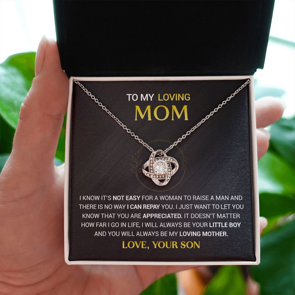 To My Mom - You Are Appreciated - Love Knot Necklace