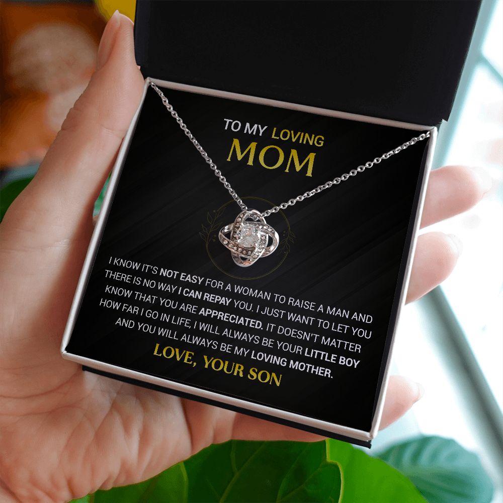 To My Mom - You Are Appreciated - Love Knot Necklace