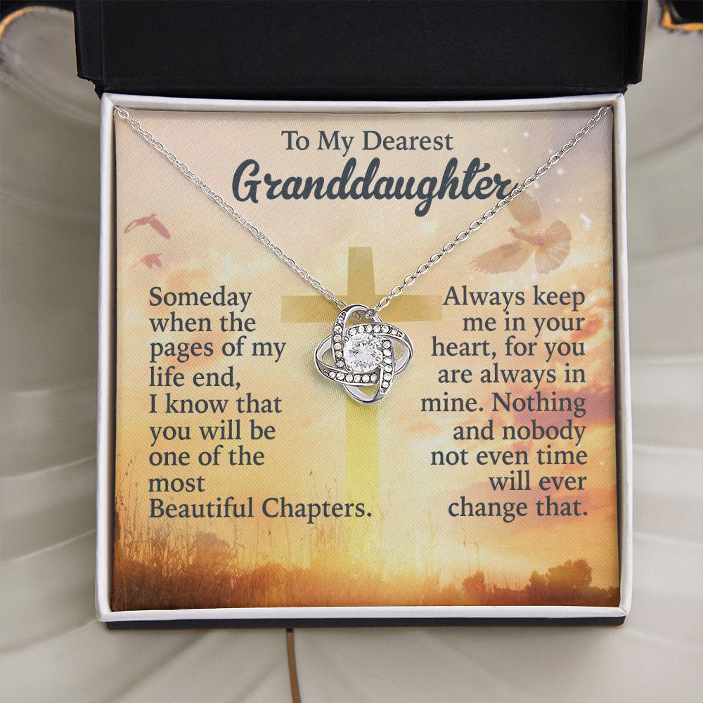 To My Dearest granddaughter - Keep Me In Your Heart - Love Knot Necklace