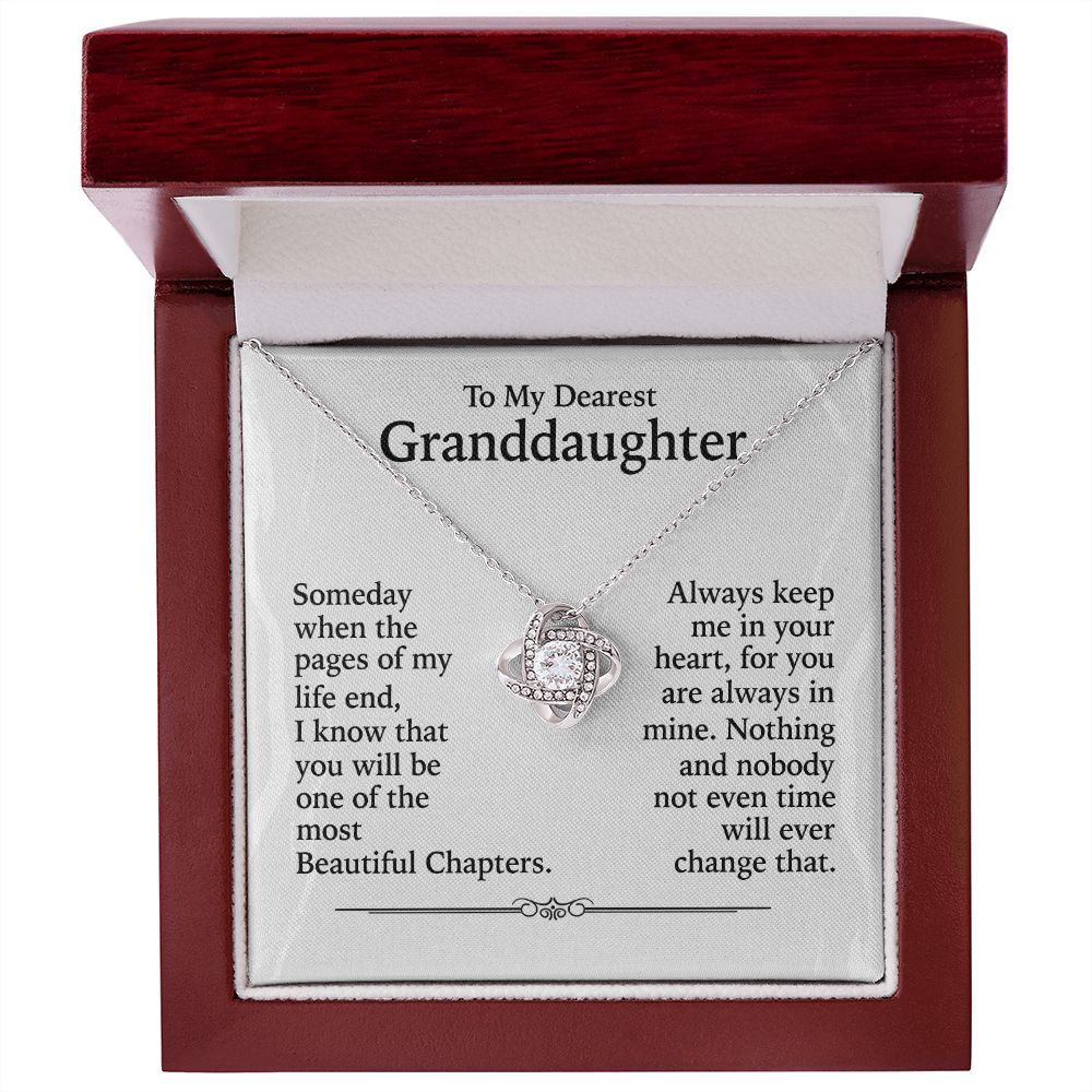 To My Dearest granddaughter - Keep Me In Your Heart - Love Knot Necklace