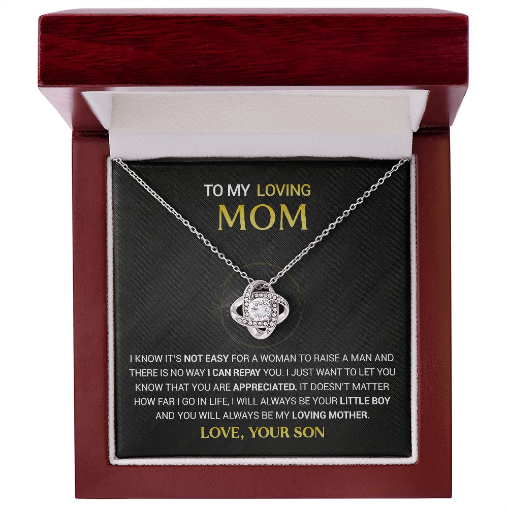 To My Mom - You Are Appreciated - Love Knot Necklace