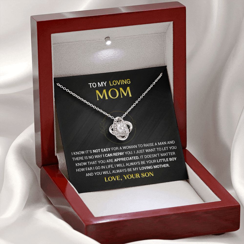 To My Mom - You Are Appreciated - Love Knot Necklace