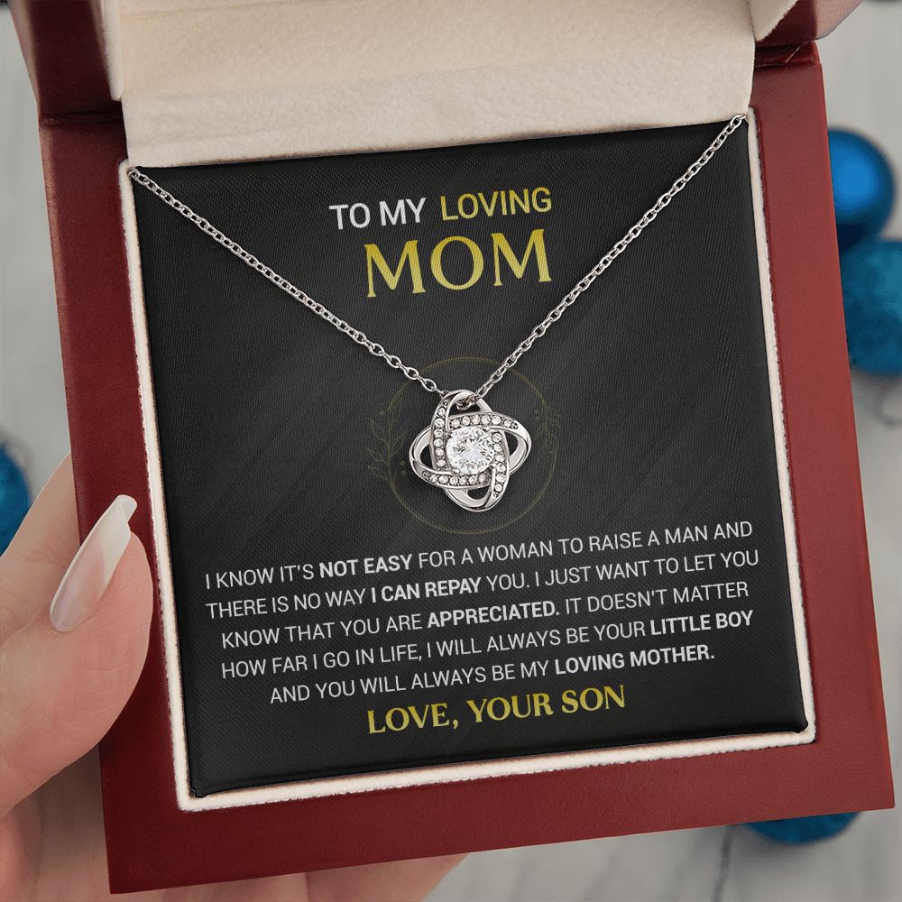 To My Mom - You Are Appreciated - Love Knot Necklace