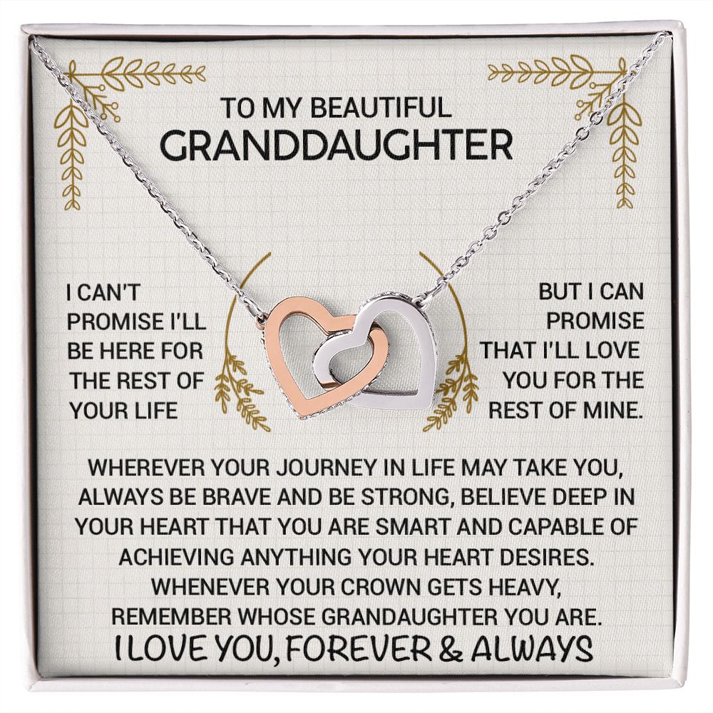 [ALMOST SOLD OUT] To My Granddaughter - Unbreakable Bond - Interlocking Hearts Necklace