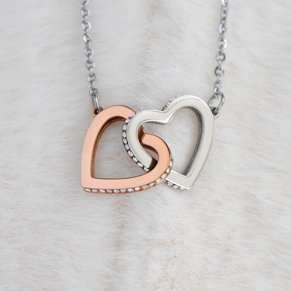 To My Beautiful Granddaughter - This Old Lion Will Always Have Your Back - Interlocking Hearts Necklace