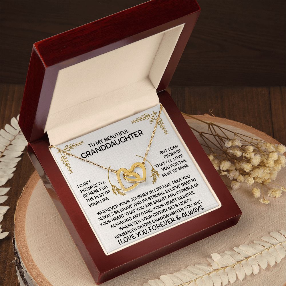 [ALMOST SOLD OUT] To My Granddaughter - Unbreakable Bond - Interlocking Hearts Necklace