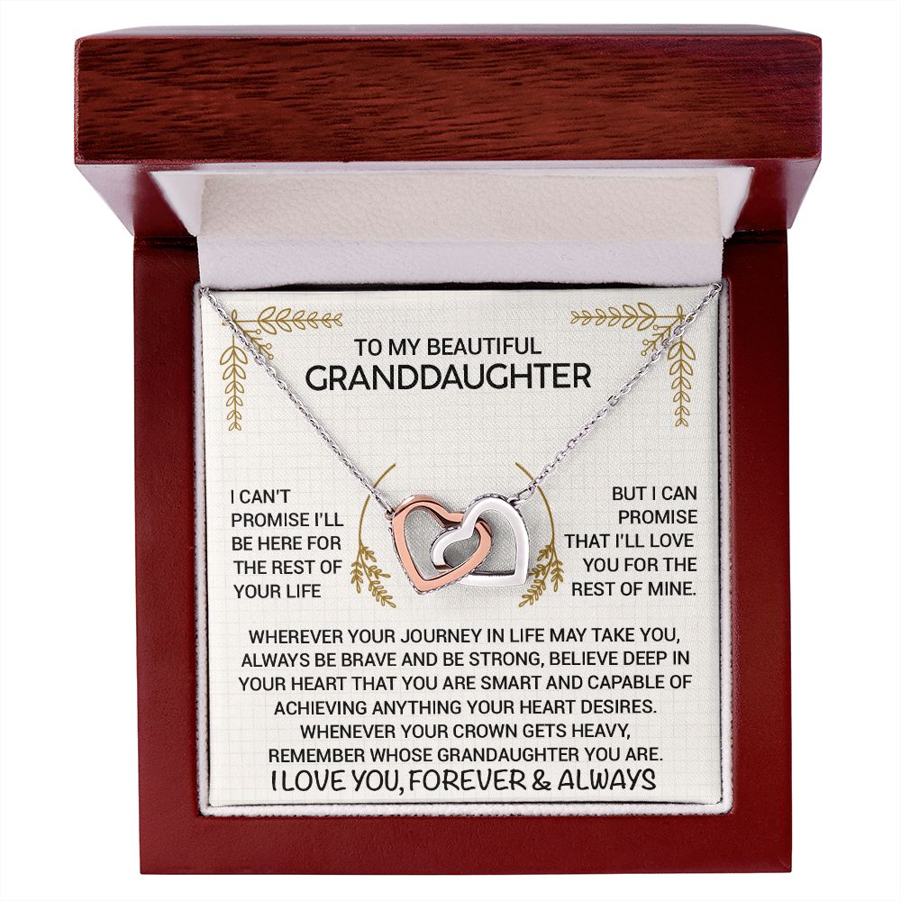 [ALMOST SOLD OUT] To My Granddaughter - Unbreakable Bond - Interlocking Hearts Necklace