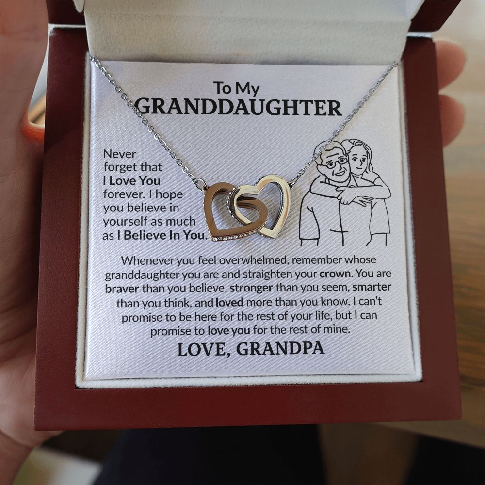 Granddaughter - Straighten Your Crown - Interlocking Hearts Necklace