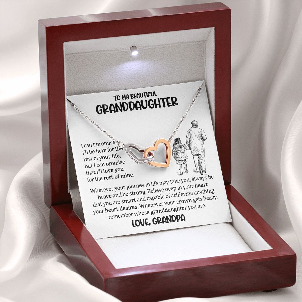 To My Granddaughter - Unbreakable Bond - Interlocking Necklace