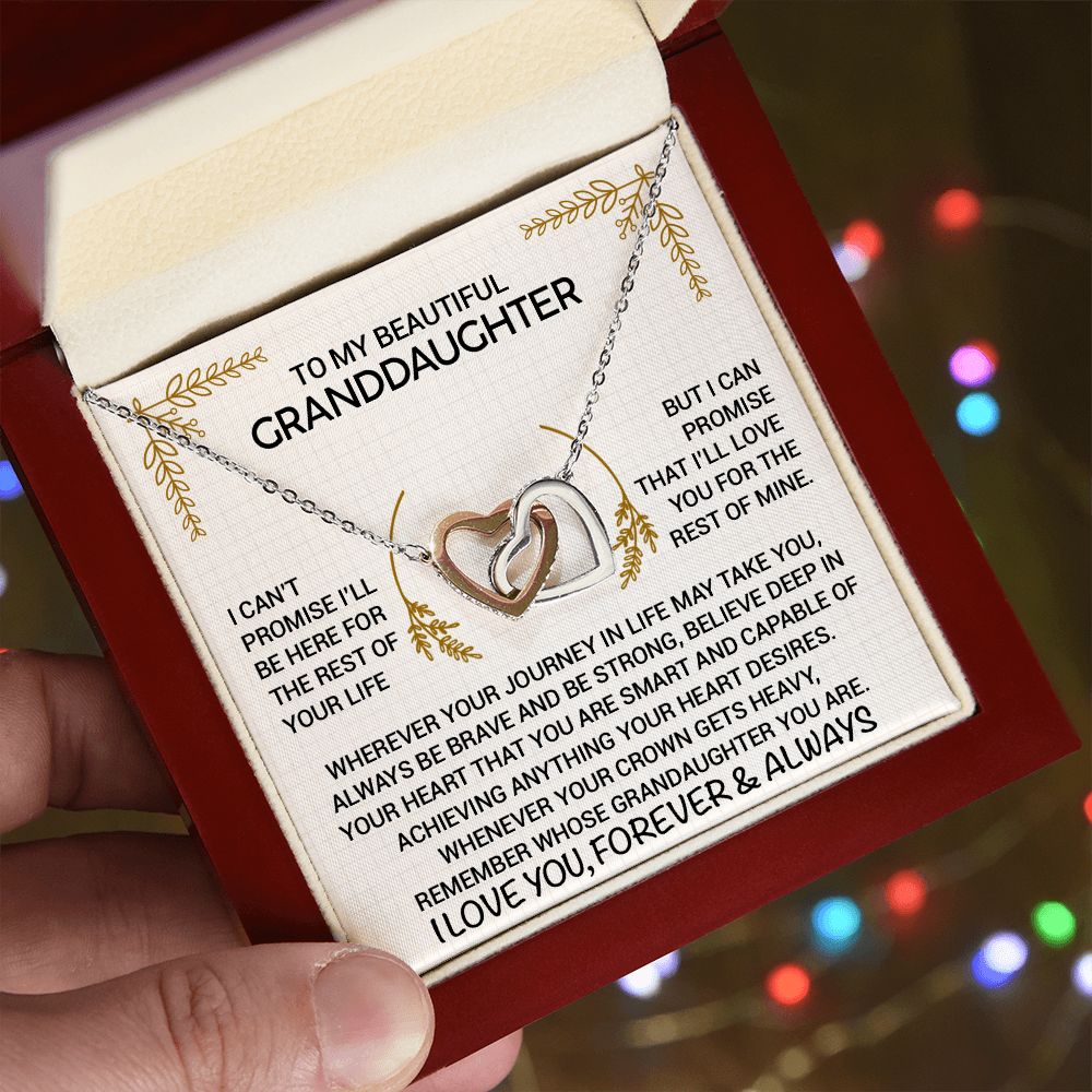 [ALMOST SOLD OUT] To My Granddaughter - Unbreakable Bond - Interlocking Hearts Necklace