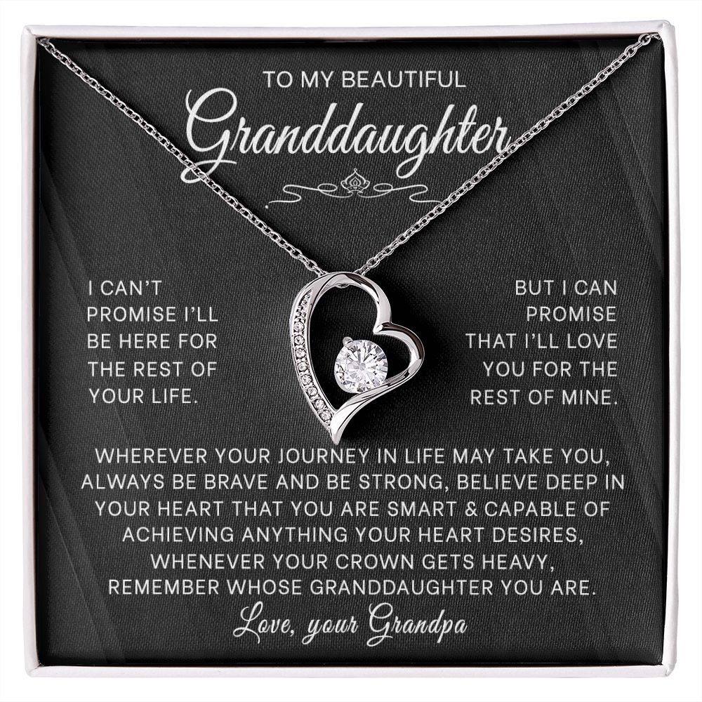 To My Granddaughter - Unbreakable Bond - Forever Love Necklace