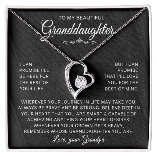 To My Granddaughter - Unbreakable Bond - Forever Love Necklace