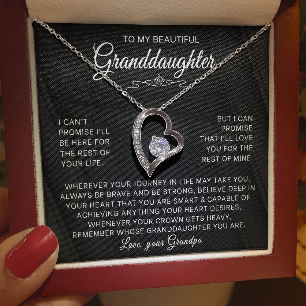 To My Granddaughter - Unbreakable Bond - Forever Love Necklace