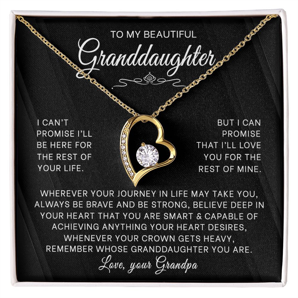 To My Granddaughter - Unbreakable Bond - Forever Love Necklace