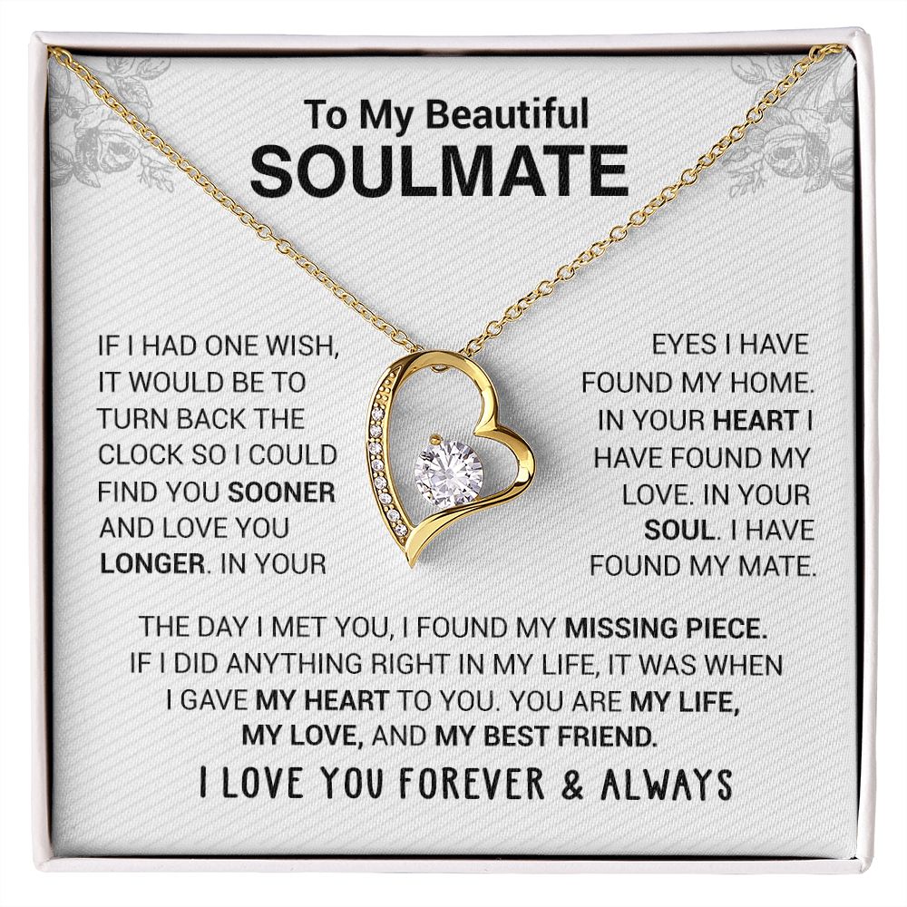 To My Beautiful Soulmate - In Your Eyes I Have Found My Home - Forever Love Necklace